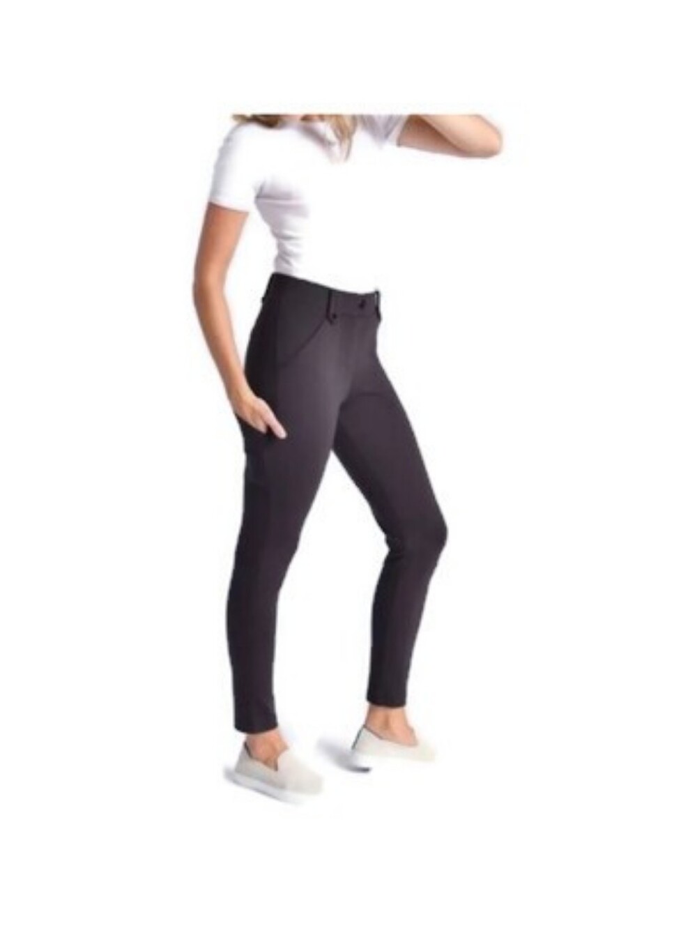 Betabrand Utility Skinny Fitted Cargo Slate Gray Yoga Pants Size Medium Petite